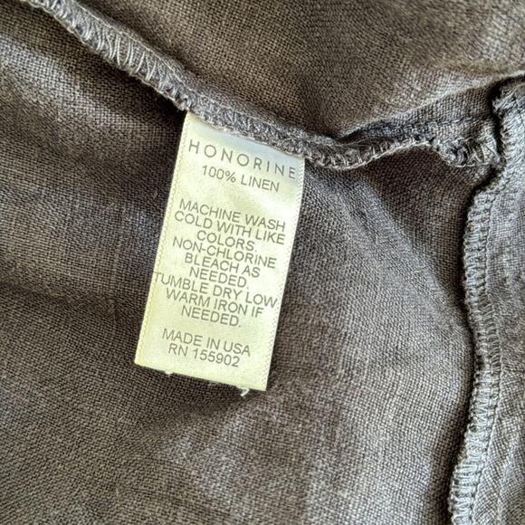 Honorine Charlotte Ruffle Wrap Dress 100% Linen Grey Blue Size Small - Picture 6 of 7